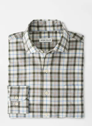Peter Millar Mens Alton Cotton Sport Shirt - WINTER IVORY