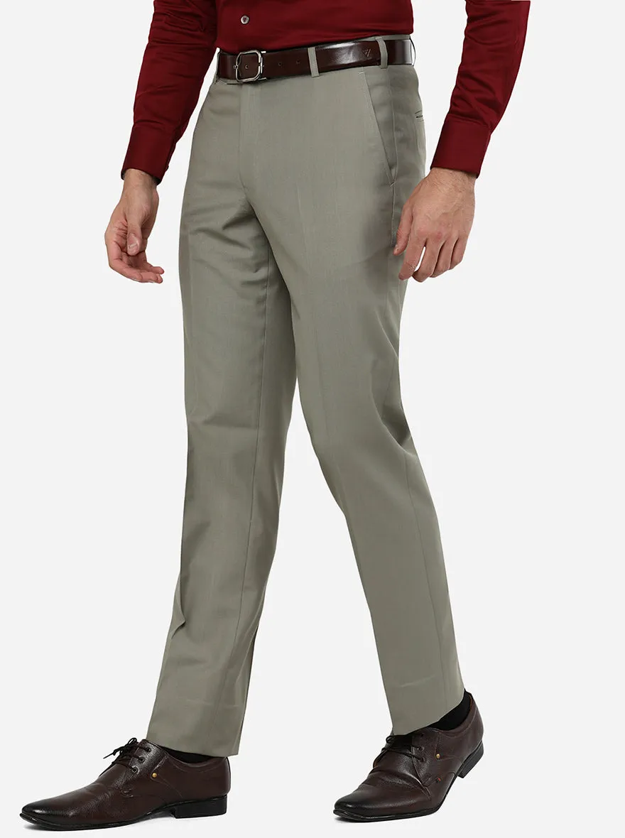 Pista Solid Slim Fit Formal Trouser | Metal