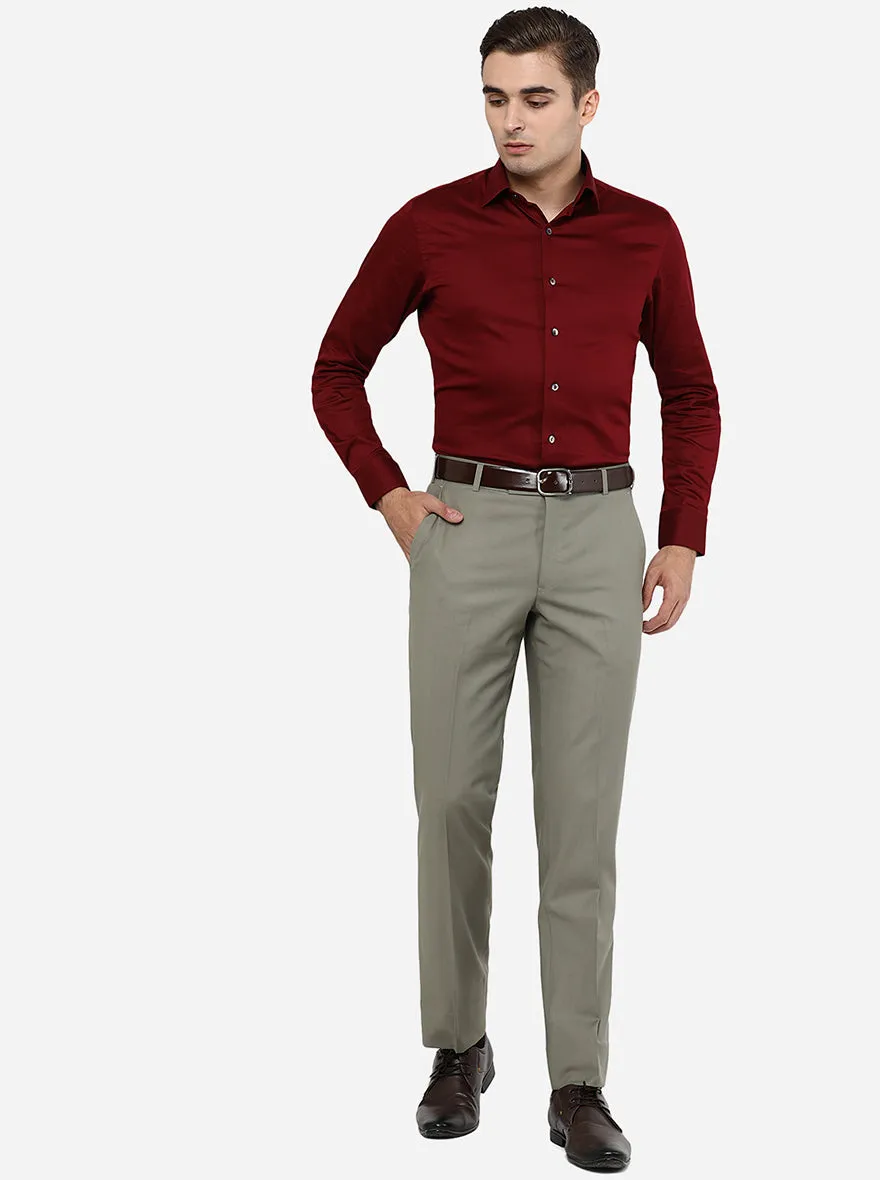 Pista Solid Slim Fit Formal Trouser | Metal