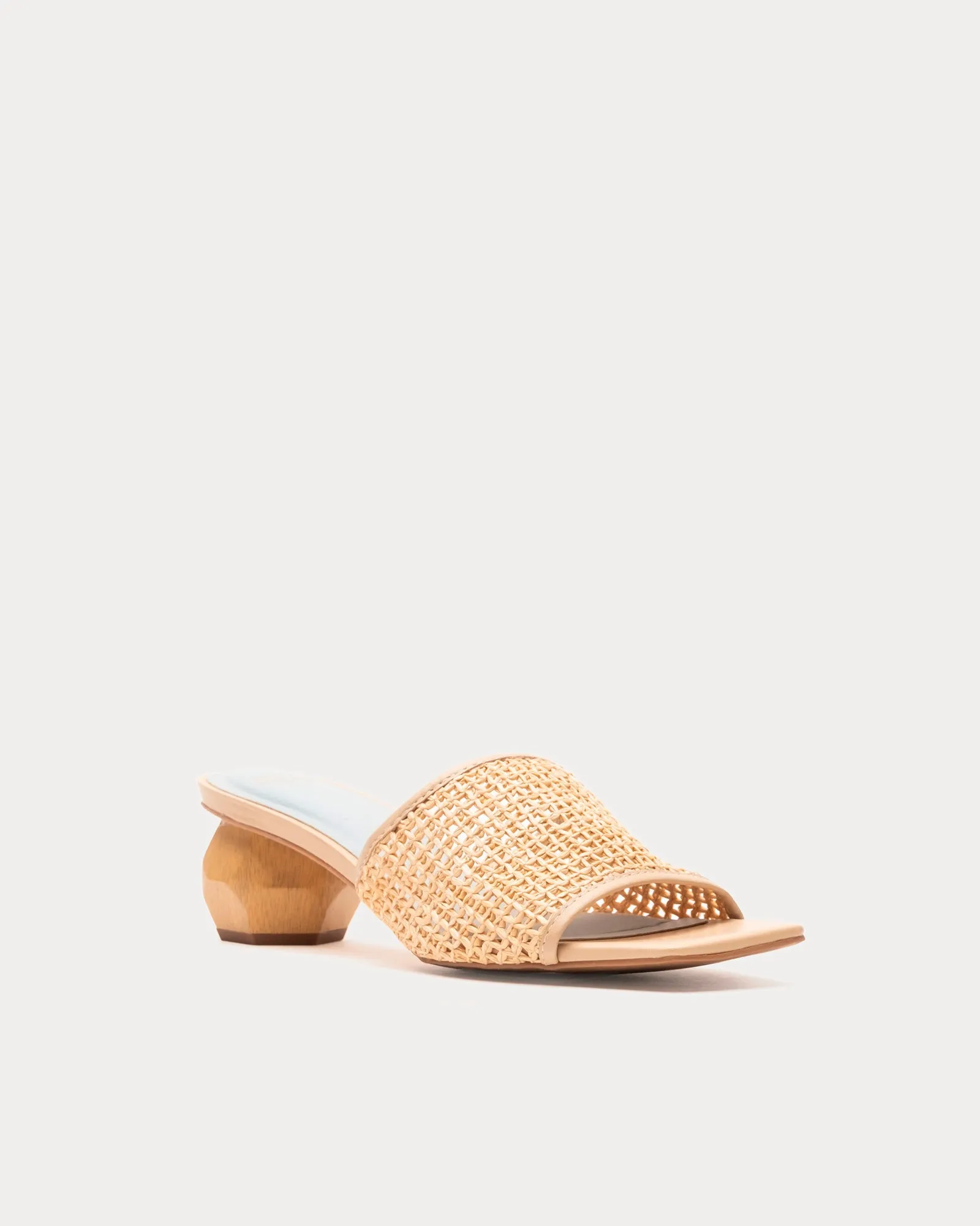 Raffia Mesh Slide - Natural