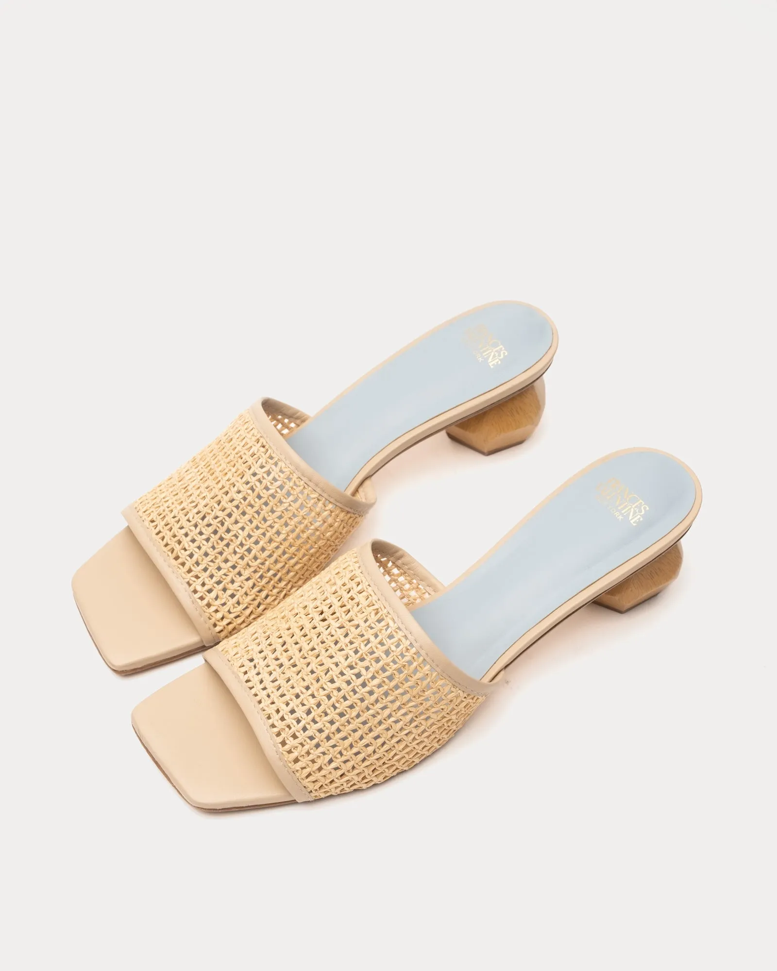Raffia Mesh Slide - Natural