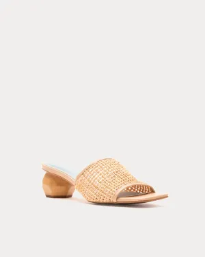 Raffia Mesh Slide - Natural
