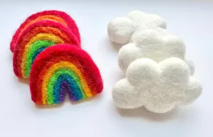 Rainbow & Cloud Felted Shapes