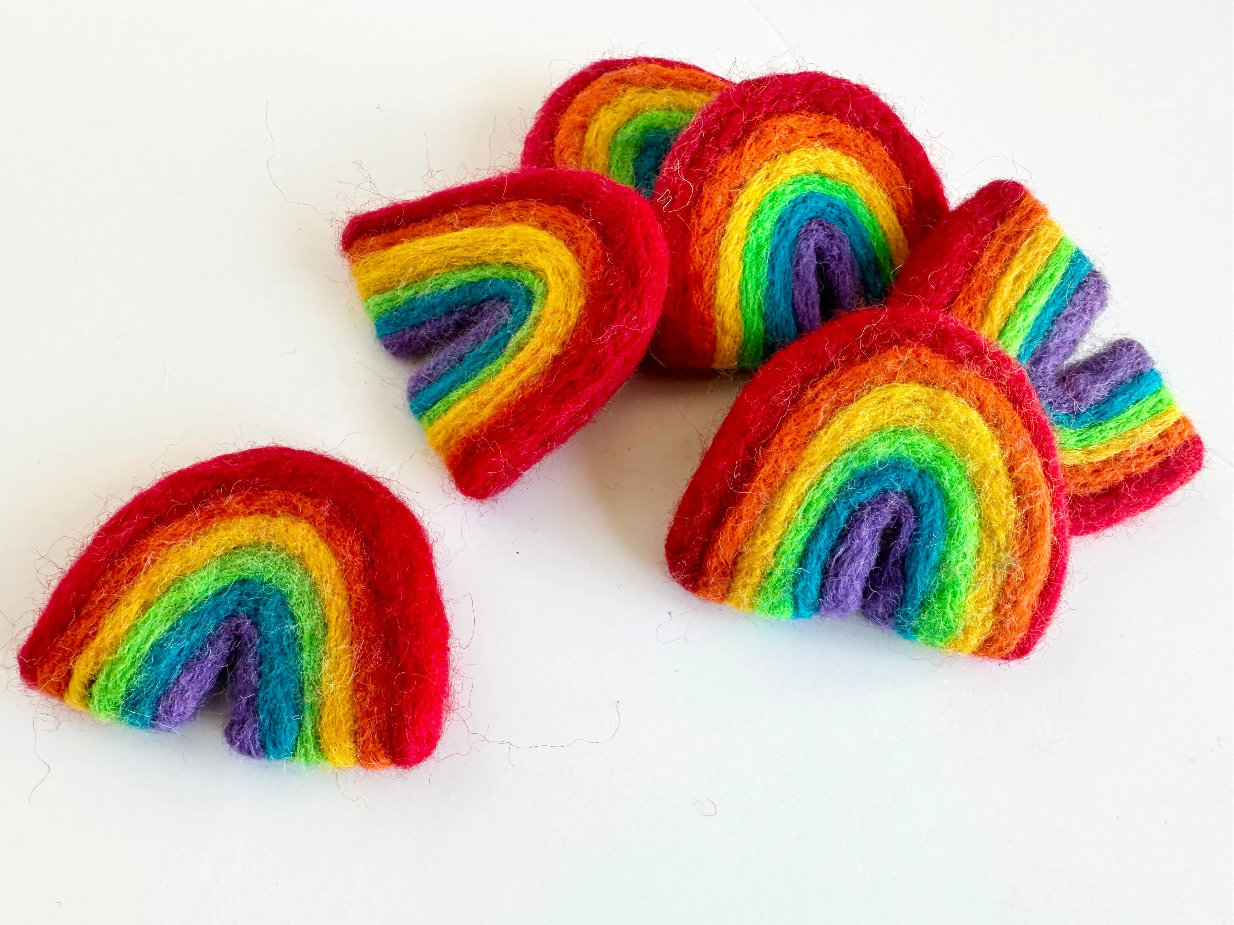 Rainbow & Cloud Felted Shapes
