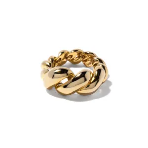 ROPE TWIST BOLD GOLD RING