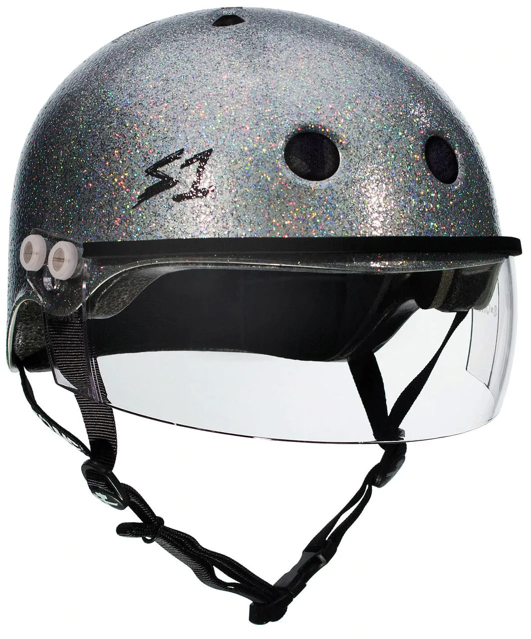 S1 Lifer Visor Helmet - Silver Glitter
