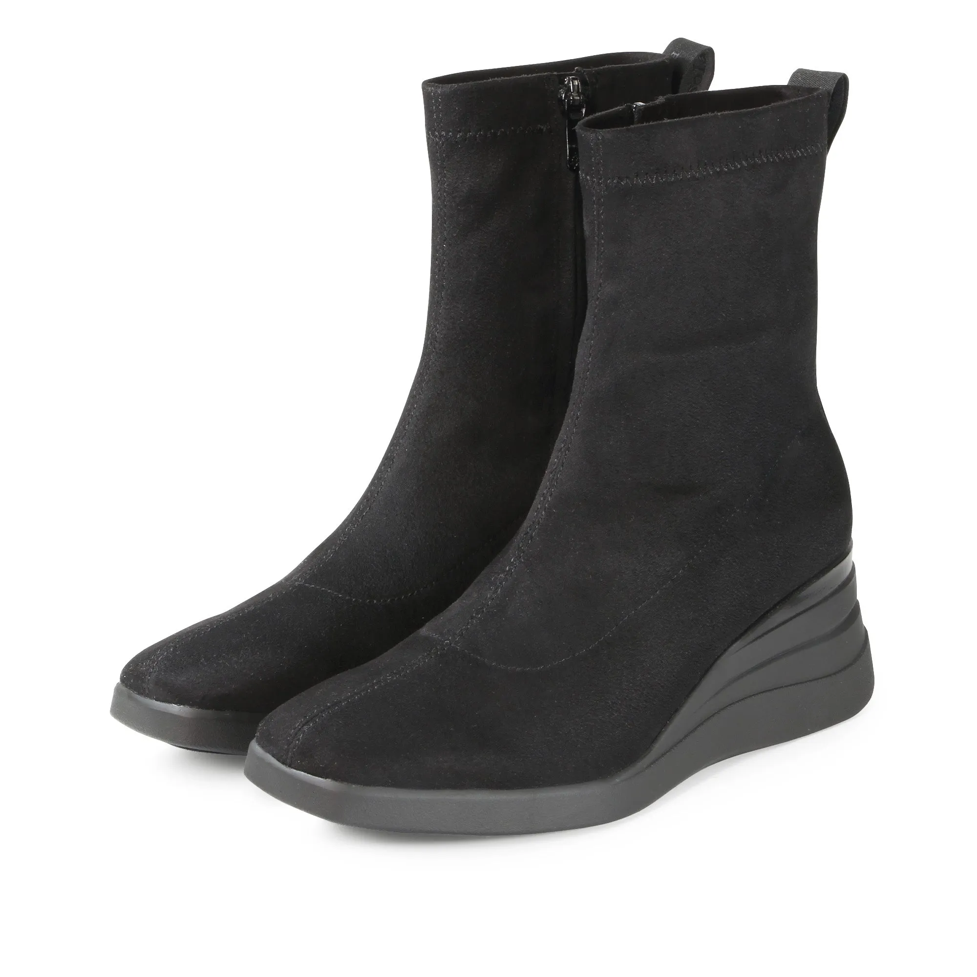 Savona Suede Wedge Boots (Nero)