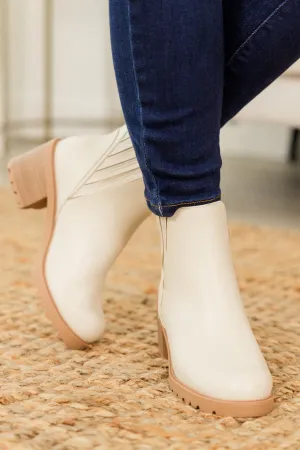 Shift In Perspective Booties, Bone