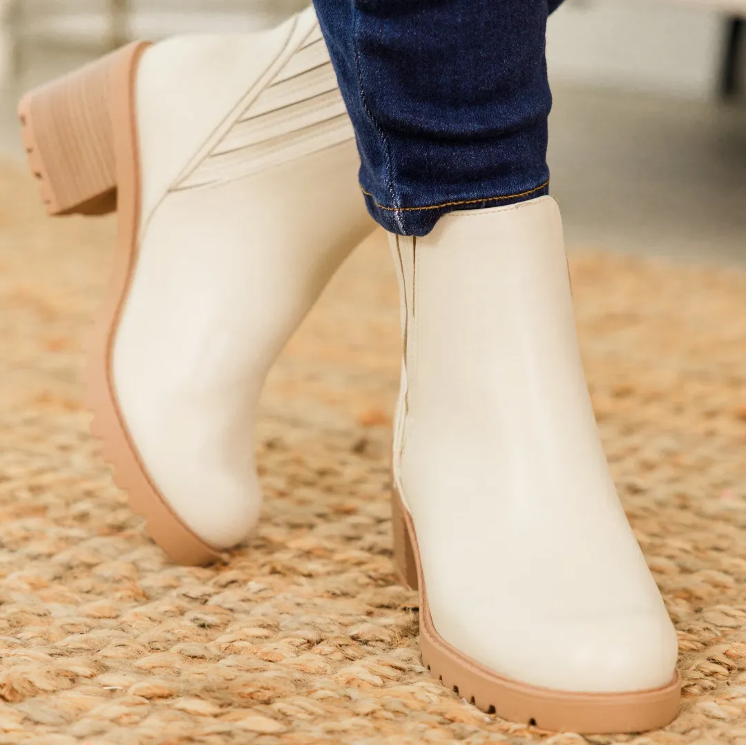 Shift In Perspective Booties, Bone