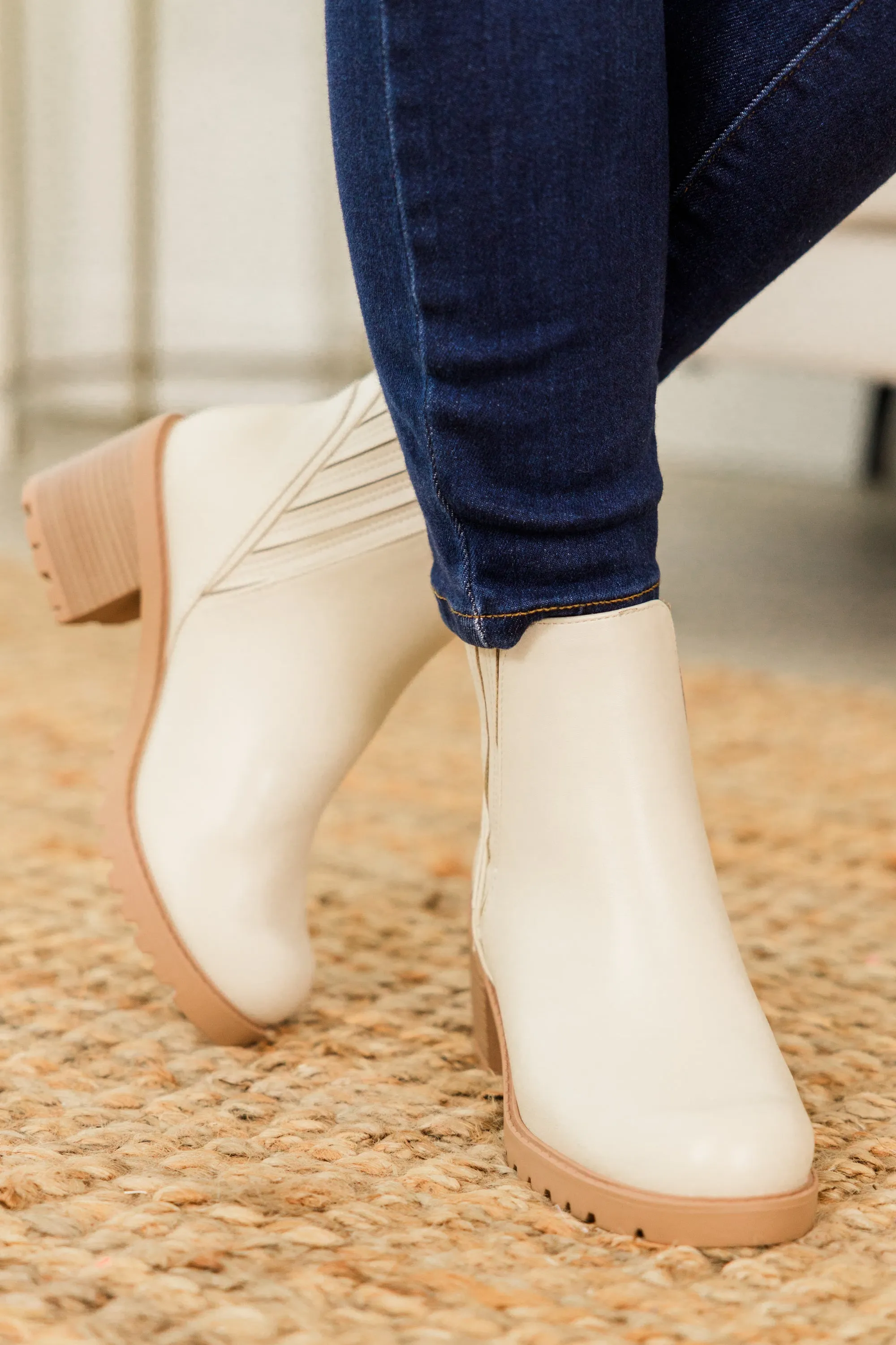 Shift In Perspective Booties, Bone