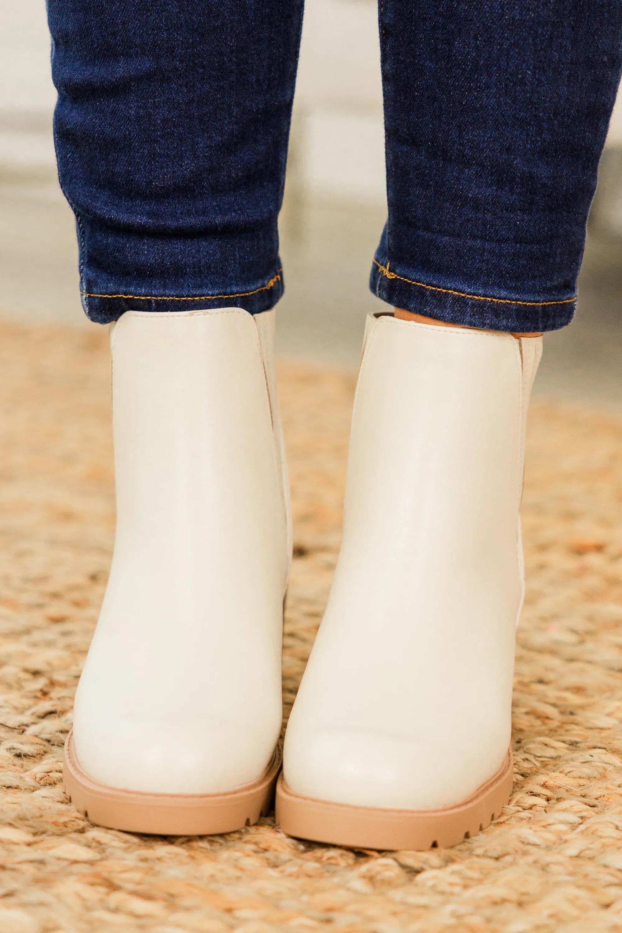 Shift In Perspective Booties, Bone