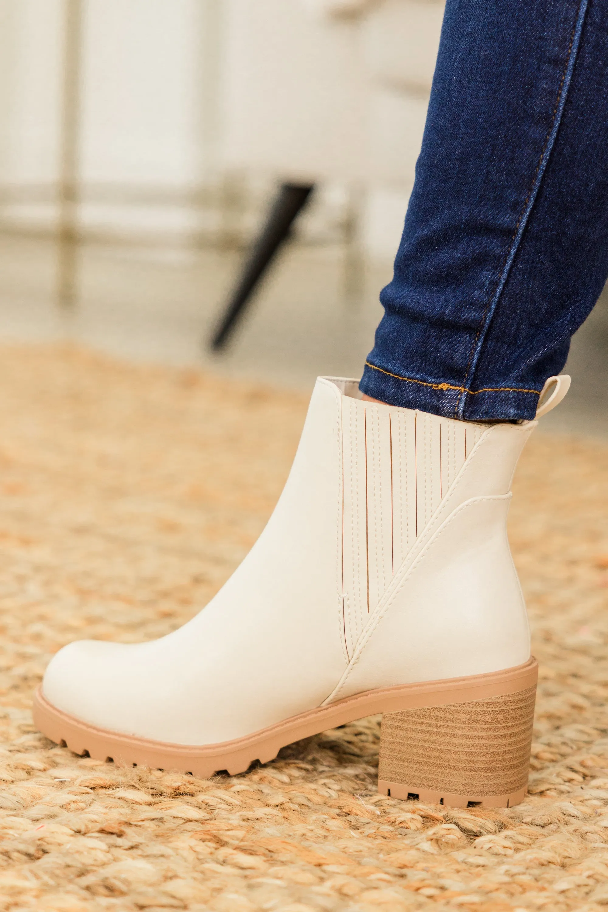 Shift In Perspective Booties, Bone
