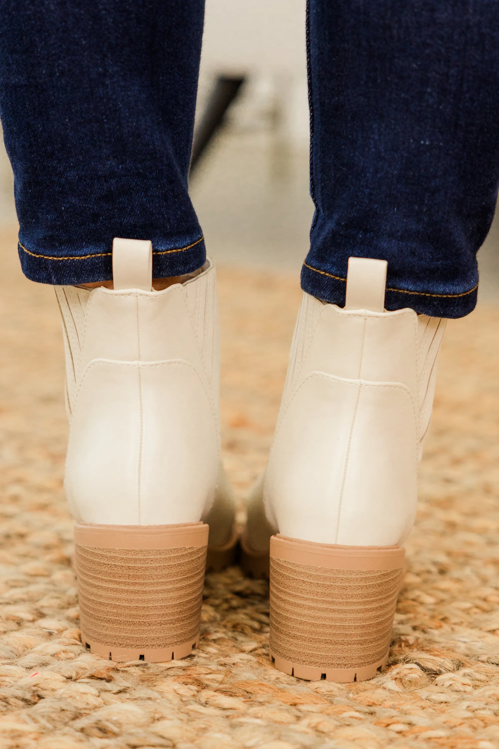 Shift In Perspective Booties, Bone