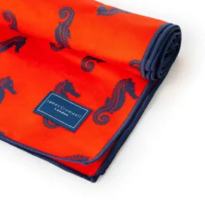 Signature Beach Towel Red Bold Seahorse