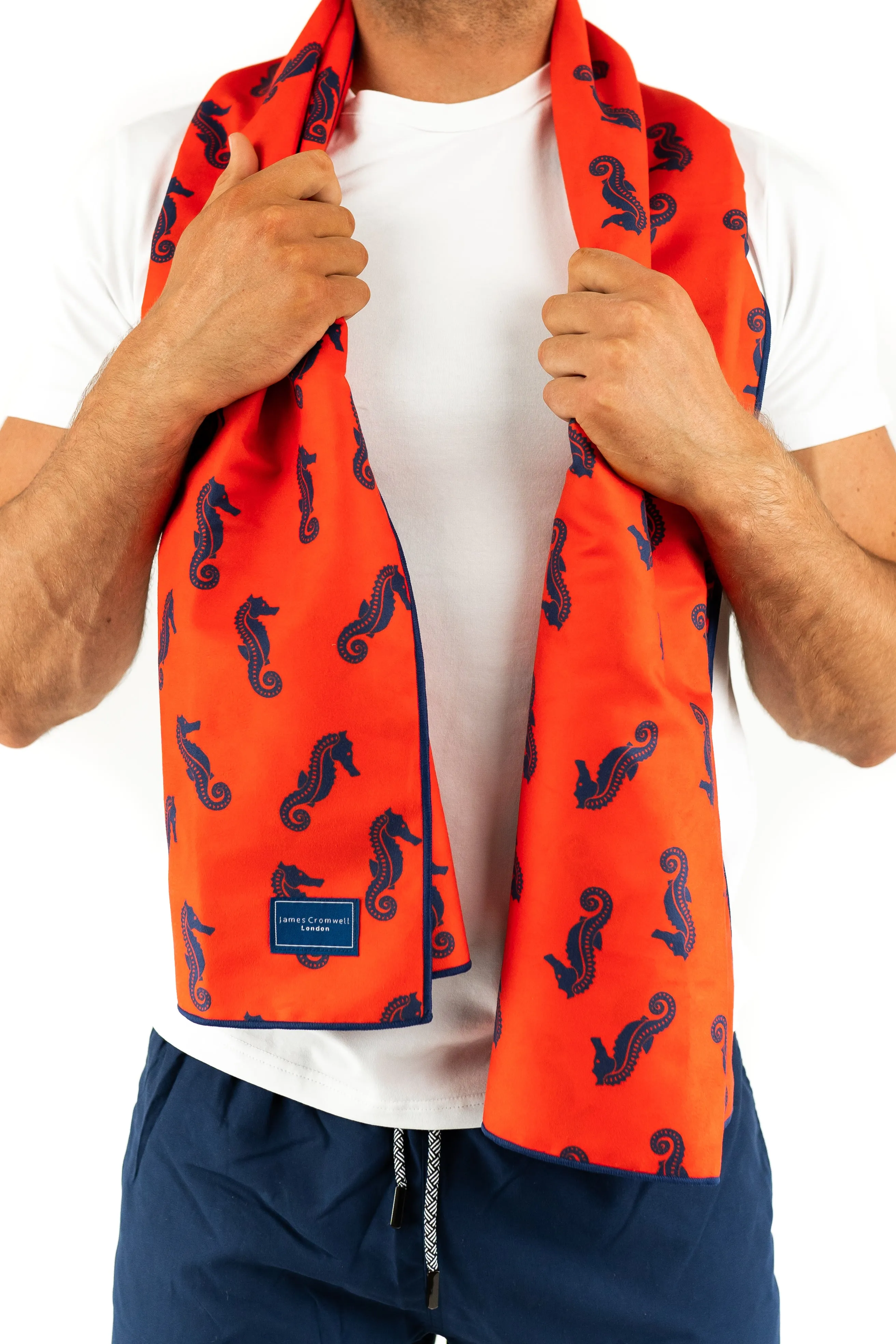 Signature Beach Towel Red Bold Seahorse