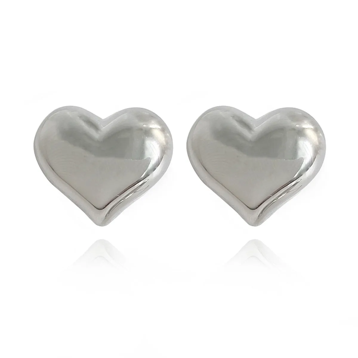 Silver-Plated Heart Stud Earrings