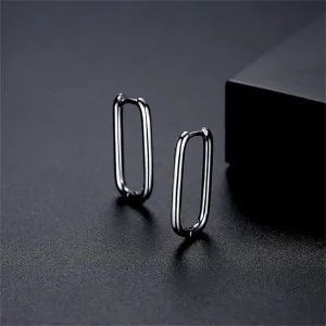 Silver-Plated Smooth Face U-Shape Huggie Earrings