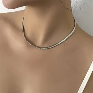 Silver-Plated Snake Chain Necklace
