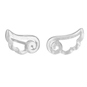 Silver-Plated Wing Stud Earrings