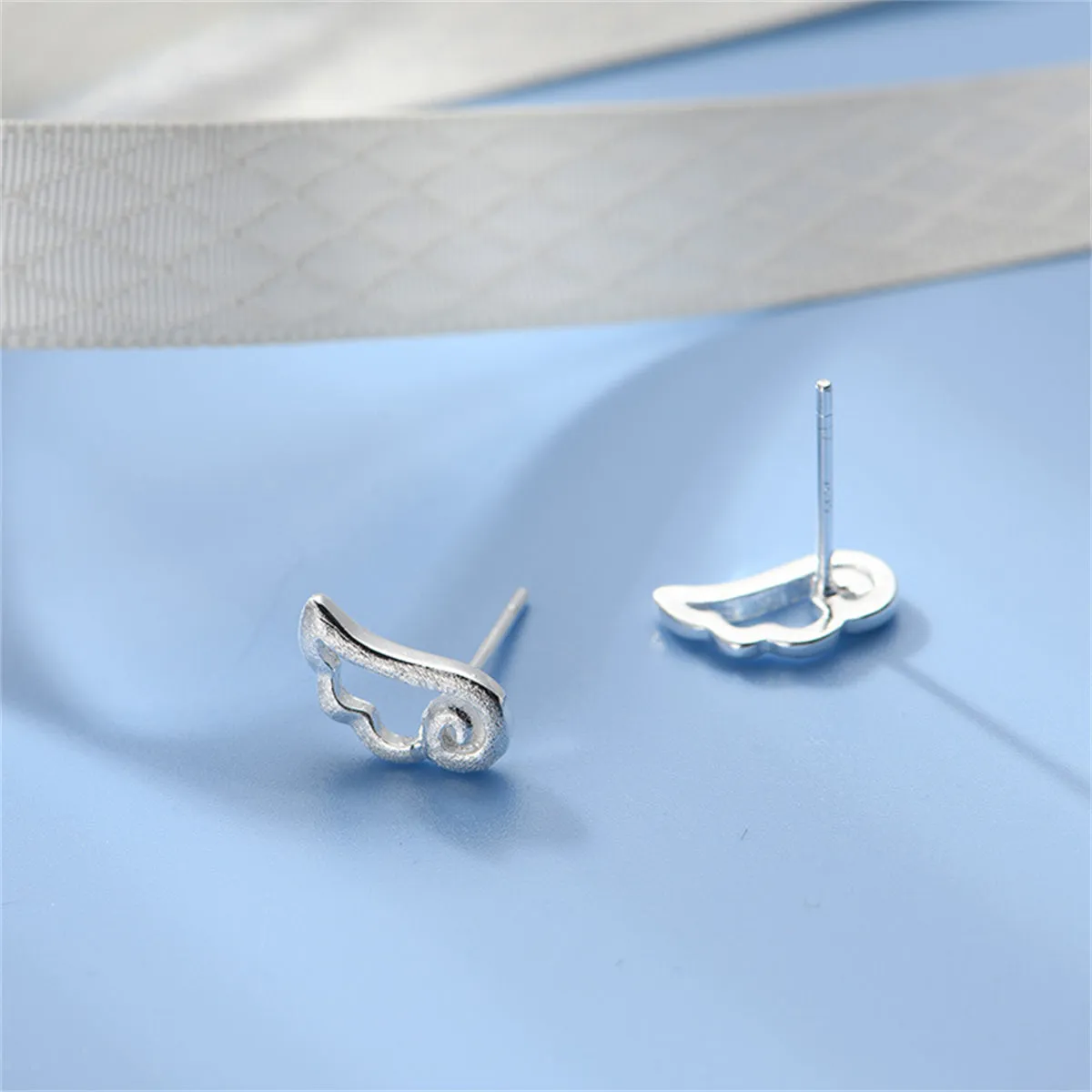 Silver-Plated Wing Stud Earrings