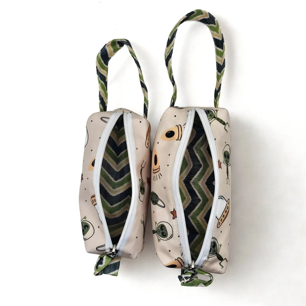 SPACE INVADERS PRINT Small Duo Pouch Set