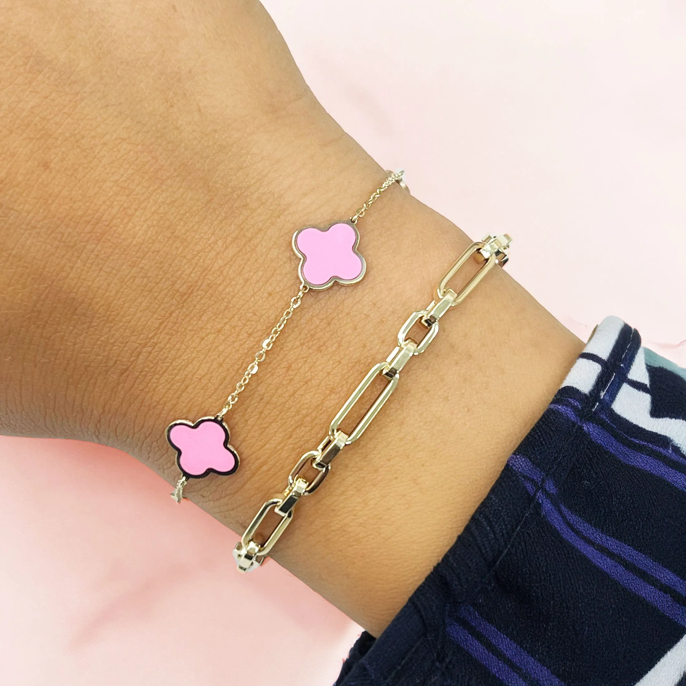 Square Link Paperclip Bracelet