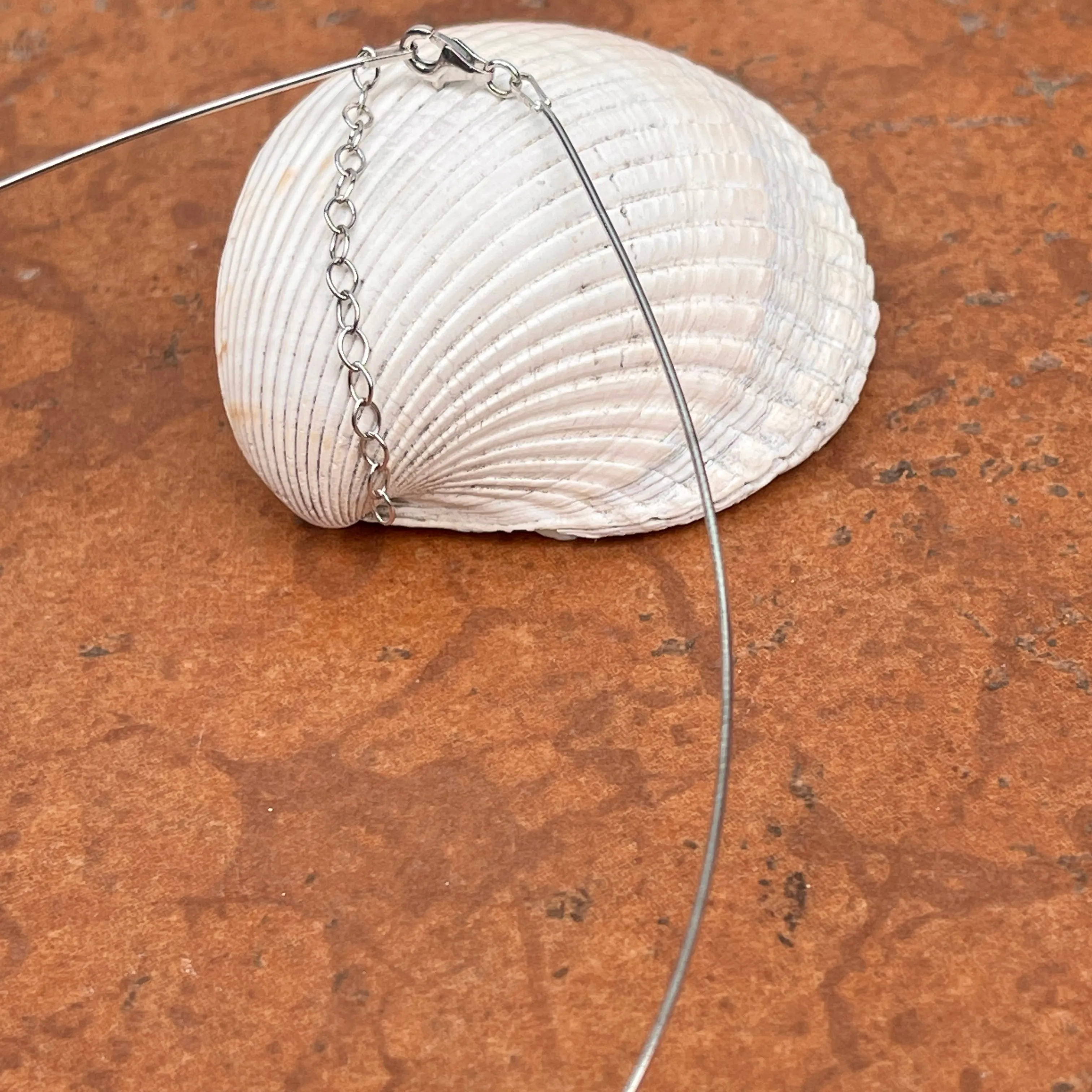 Sterling Silver Round 1mm Cubetto Neck Wire Necklace