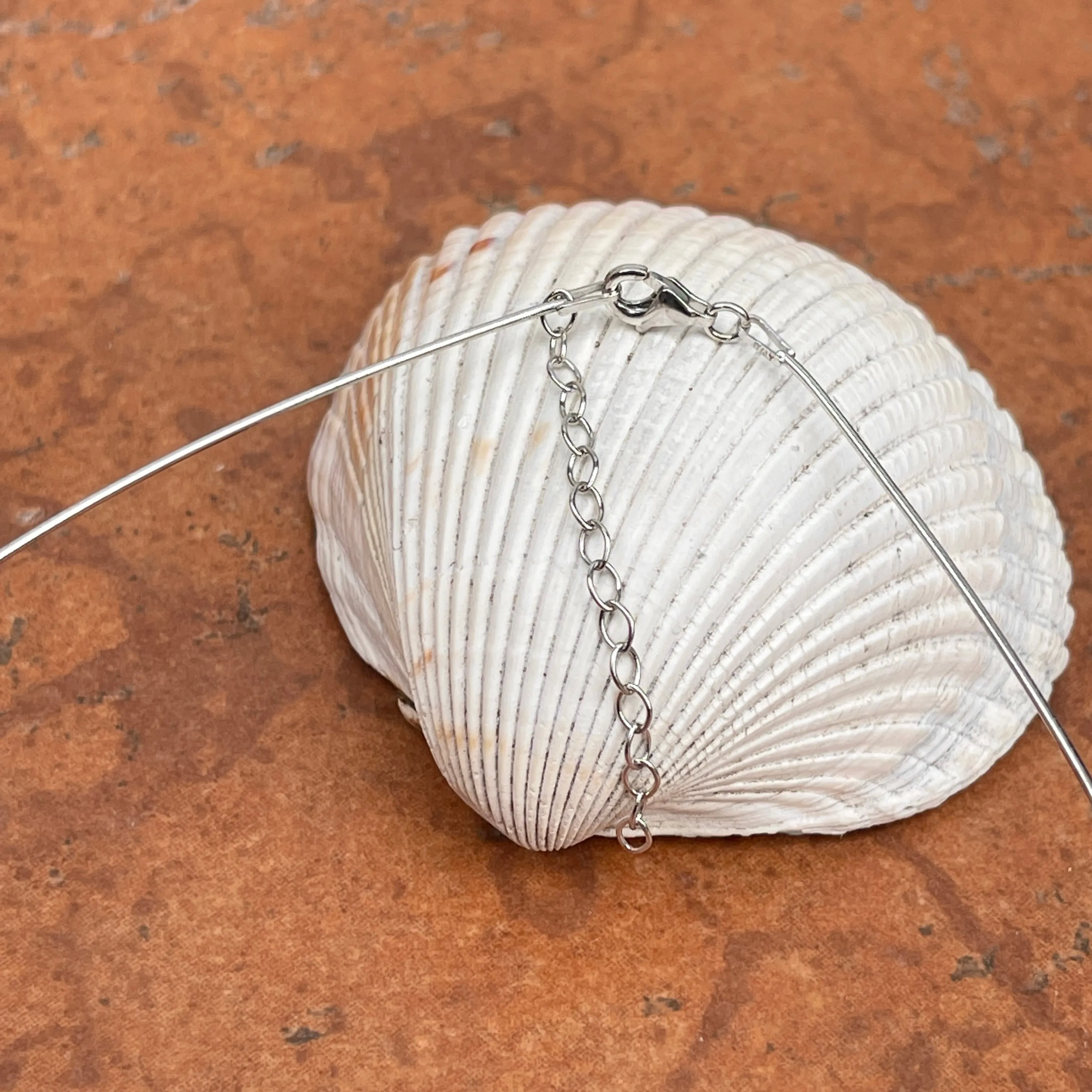Sterling Silver Round 1mm Cubetto Neck Wire Necklace