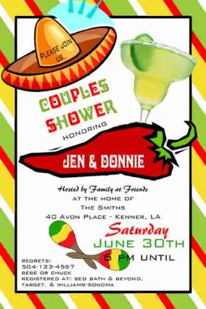 STRIPES AND BOLD MEXICAN ICONS CUSTOM INVITATION