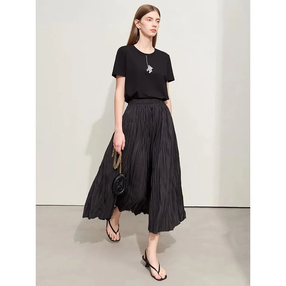 Summer Pleated A-Line Skirt