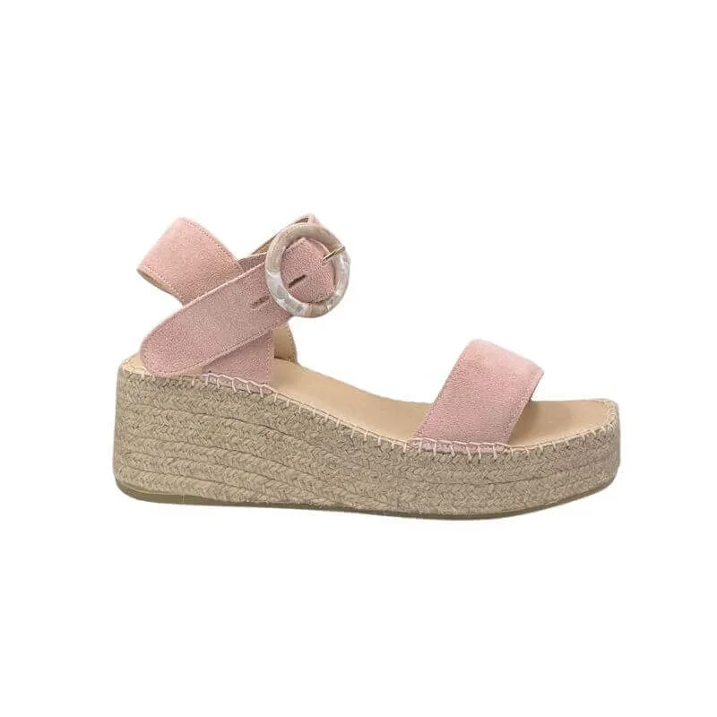 Tasha Espadrille Wedge in Blush