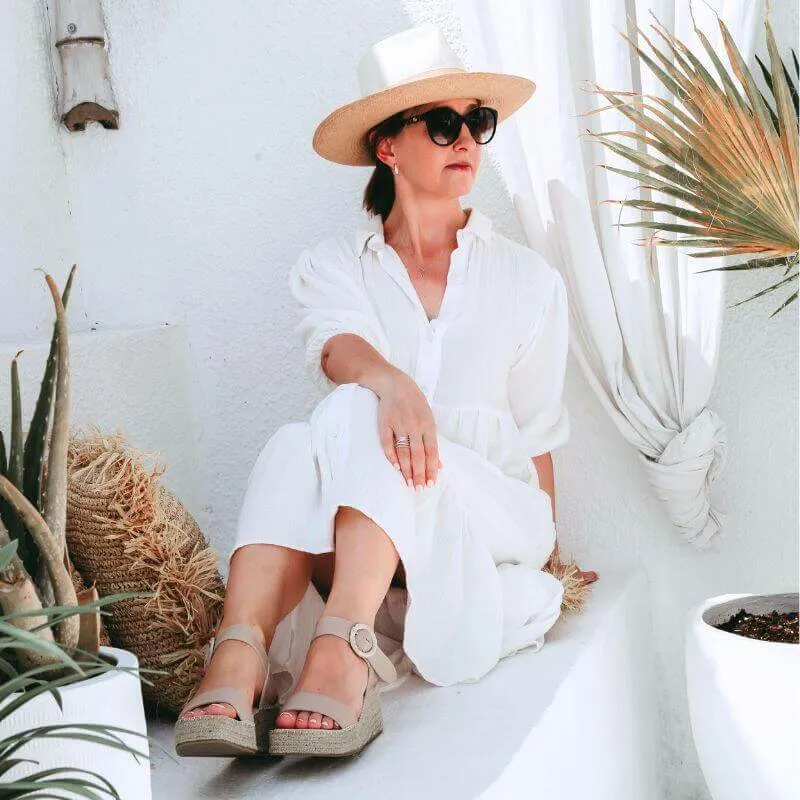 Tasha Espadrille Wedge in Sand