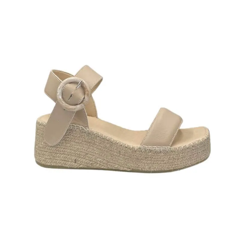 Tasha Espadrille Wedge in Sand