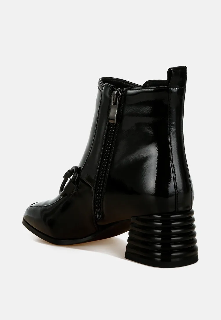 Textured Block Heel Ankle Boots By RAG