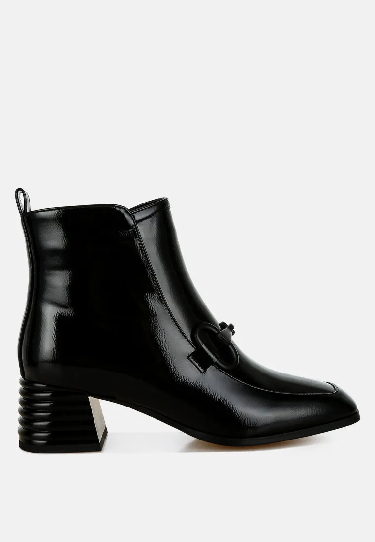 Textured Block Heel Ankle Boots By RAG