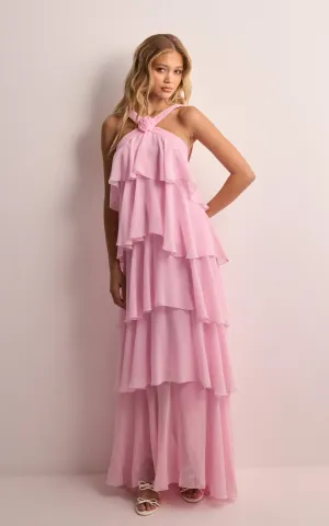 Tiered Ruffle Maxi Dress | Flowing Chiffon | Romantic & Elegant