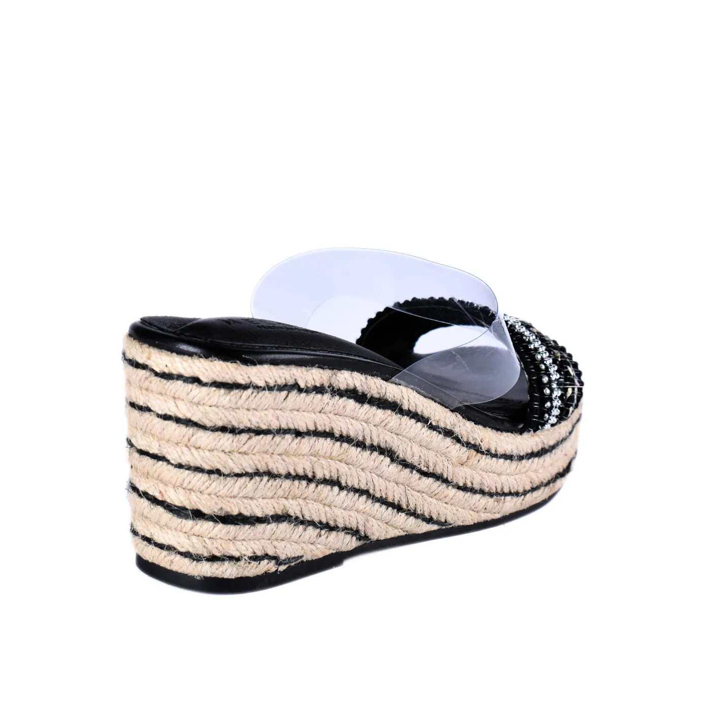 Transparent Slipper Heeled with Strap details