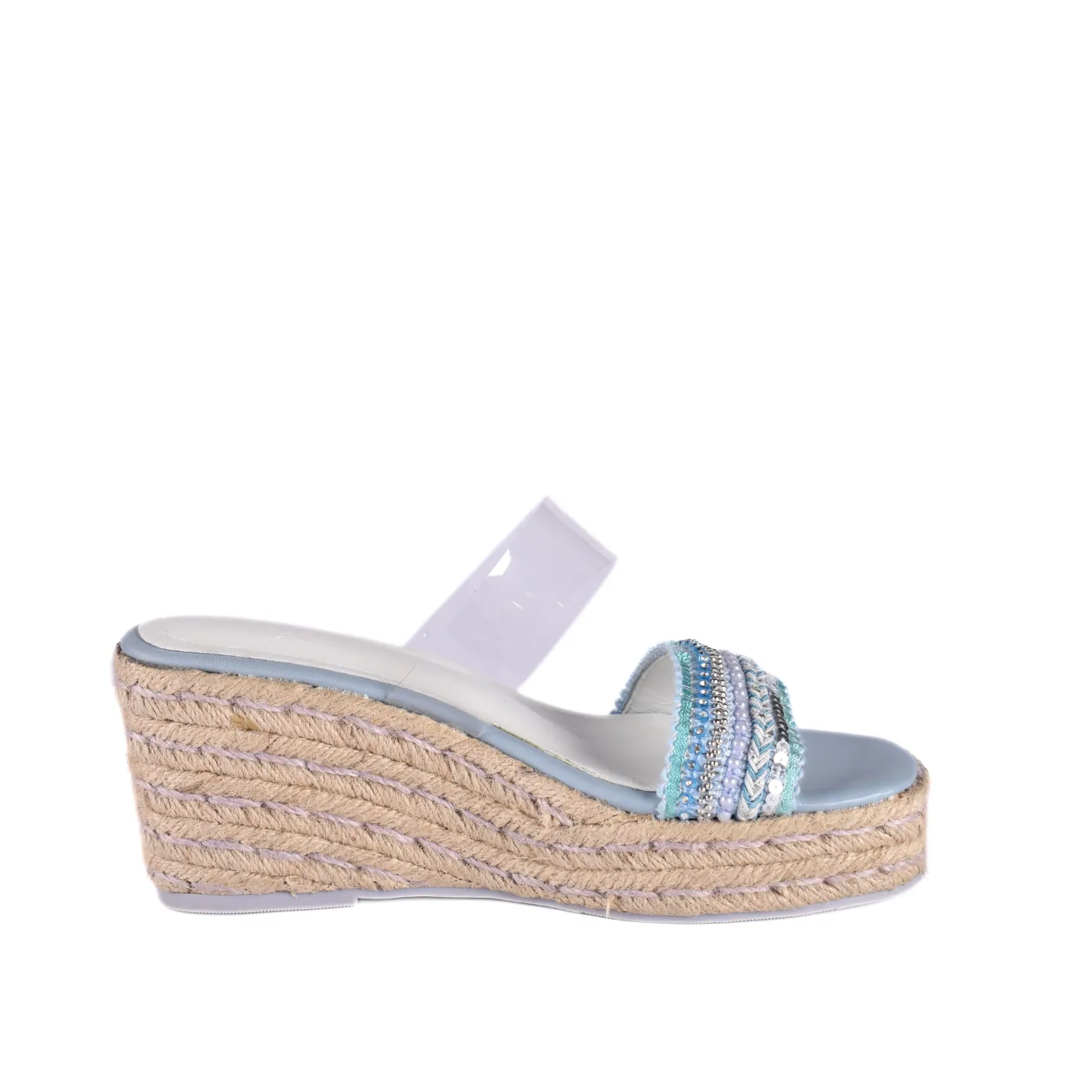 Transparent Slipper Heeled with Strap details