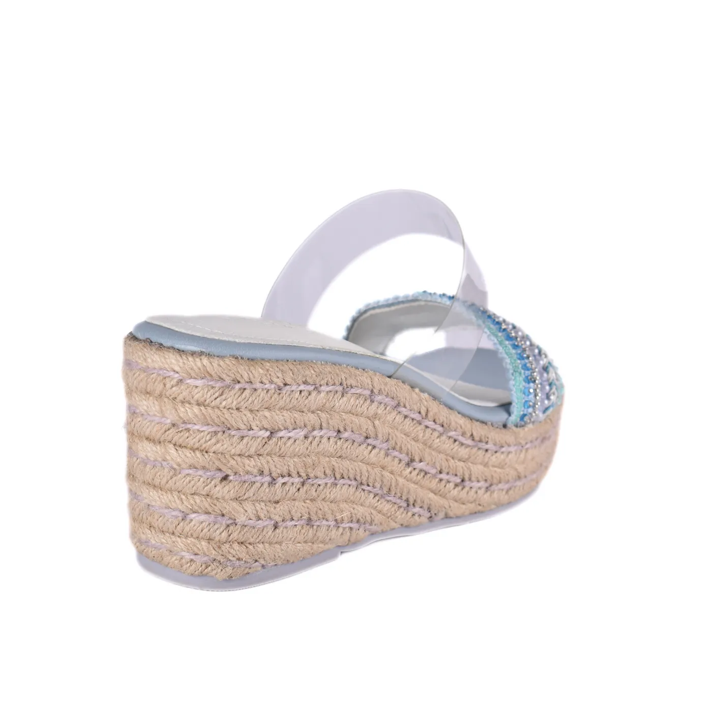 Transparent Slipper Heeled with Strap details
