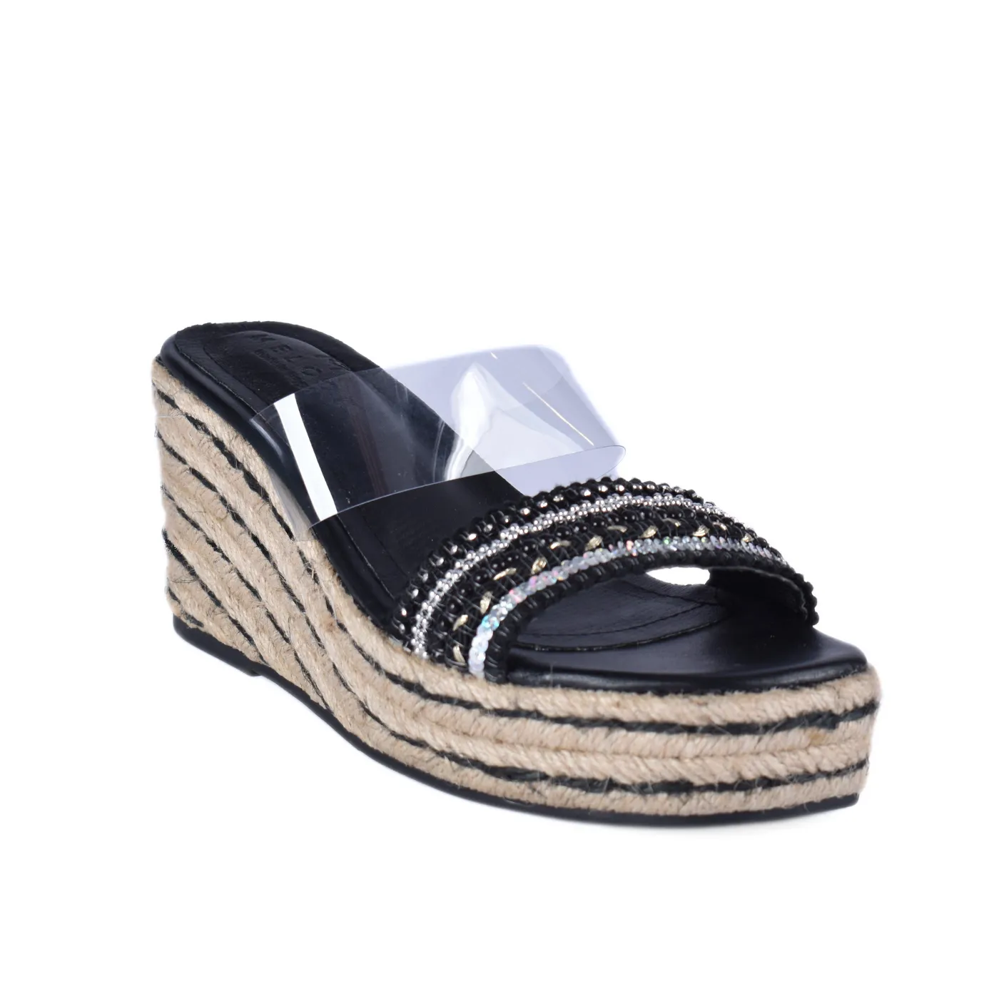 Transparent Slipper Heeled with Strap details