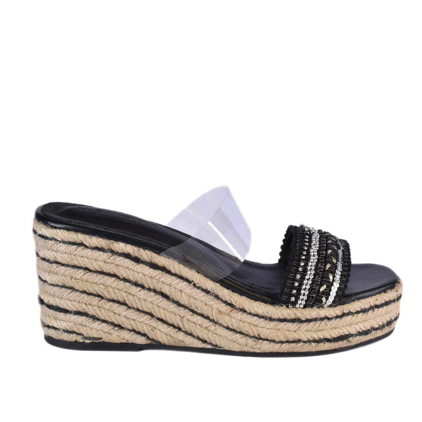 Transparent Slipper Heeled with Strap details