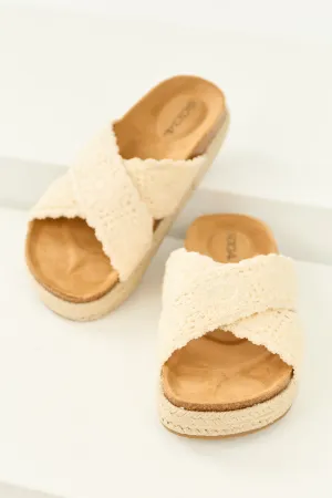 Vanilla Crochet Strap Espadrille Platform Sandals