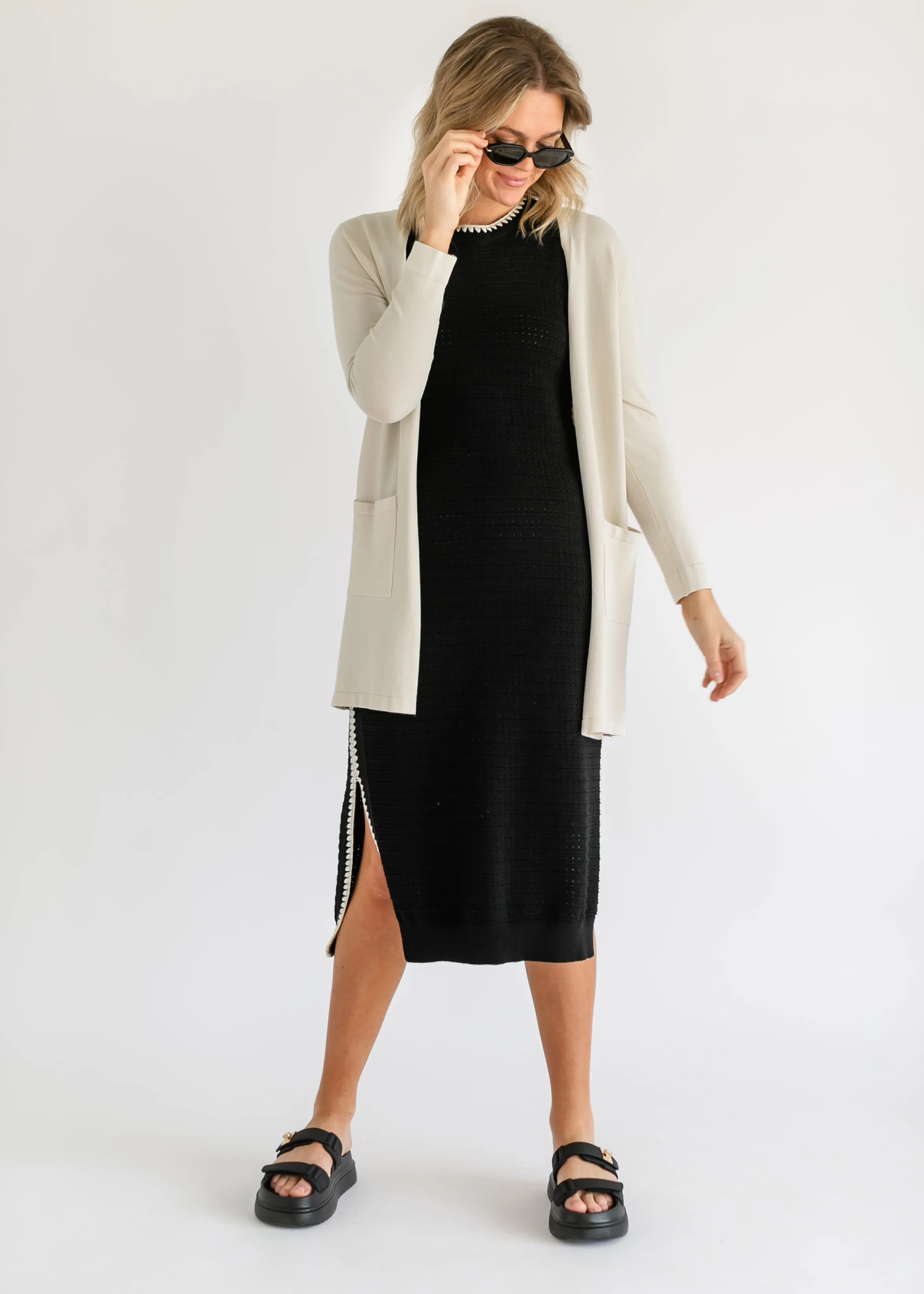 VARLEY® Dwight Tank Knit Embroidered Midi Dress