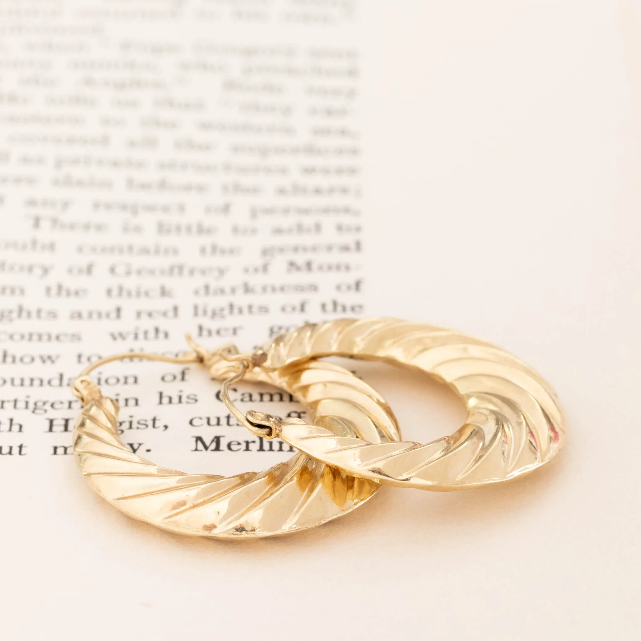 Vintage Bold Twist Hoop Earrings