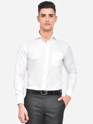 White Solid Slim Fit Formal Shirt | JadeBlue
