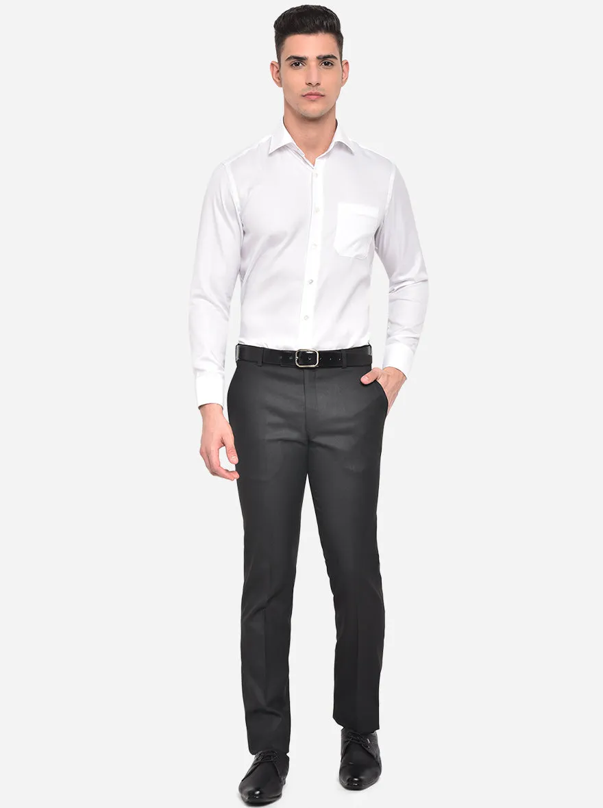 White Solid Slim Fit Formal Shirt | JadeBlue