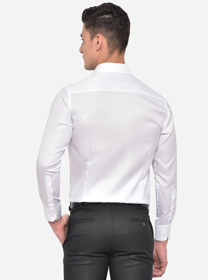 White Solid Slim Fit Formal Shirt | JadeBlue