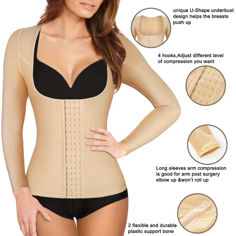 Women Tummy Control Upper Arm Shaper Post Surgical Compression Tops