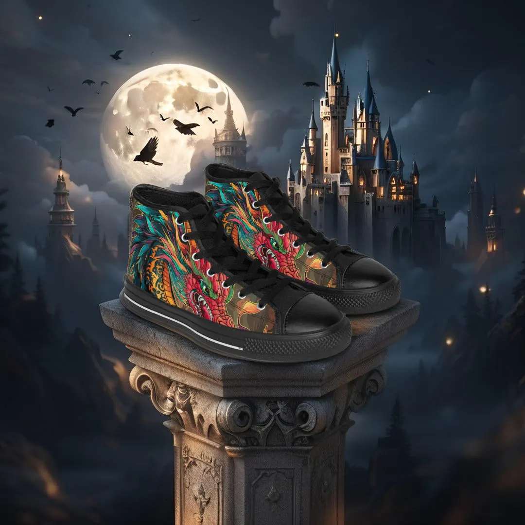 Women's High Top Sneakers - Fire Dragon