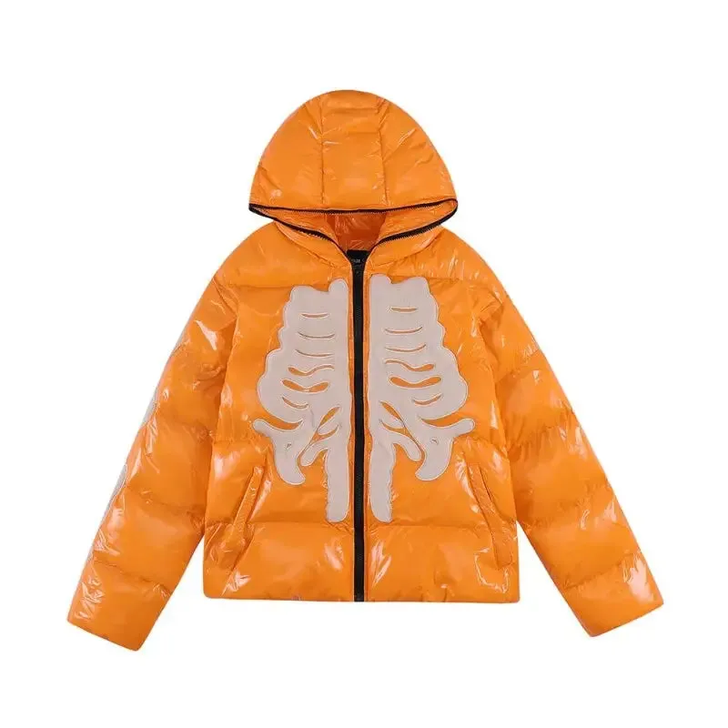 Y2K Skeleton Down Jacket – Trendy Streetwear Coat
